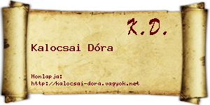 Kalocsai Dóra névjegykártya