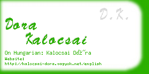 dora kalocsai business card